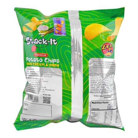 Zee Stack-It Sour Cream & Onion Potato Chips, 62g - Image 2