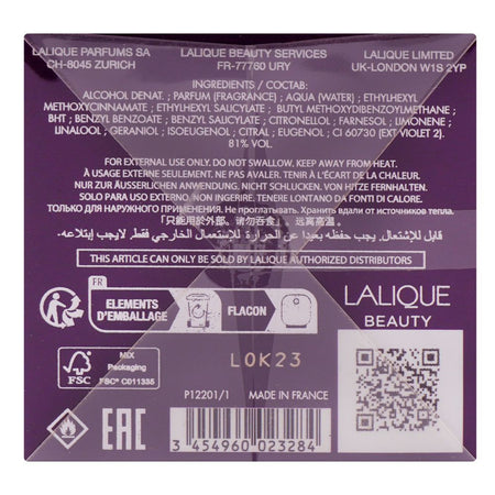 Lalique Amethyst, Eau de Parfum, For Women, 100ml - Image 4