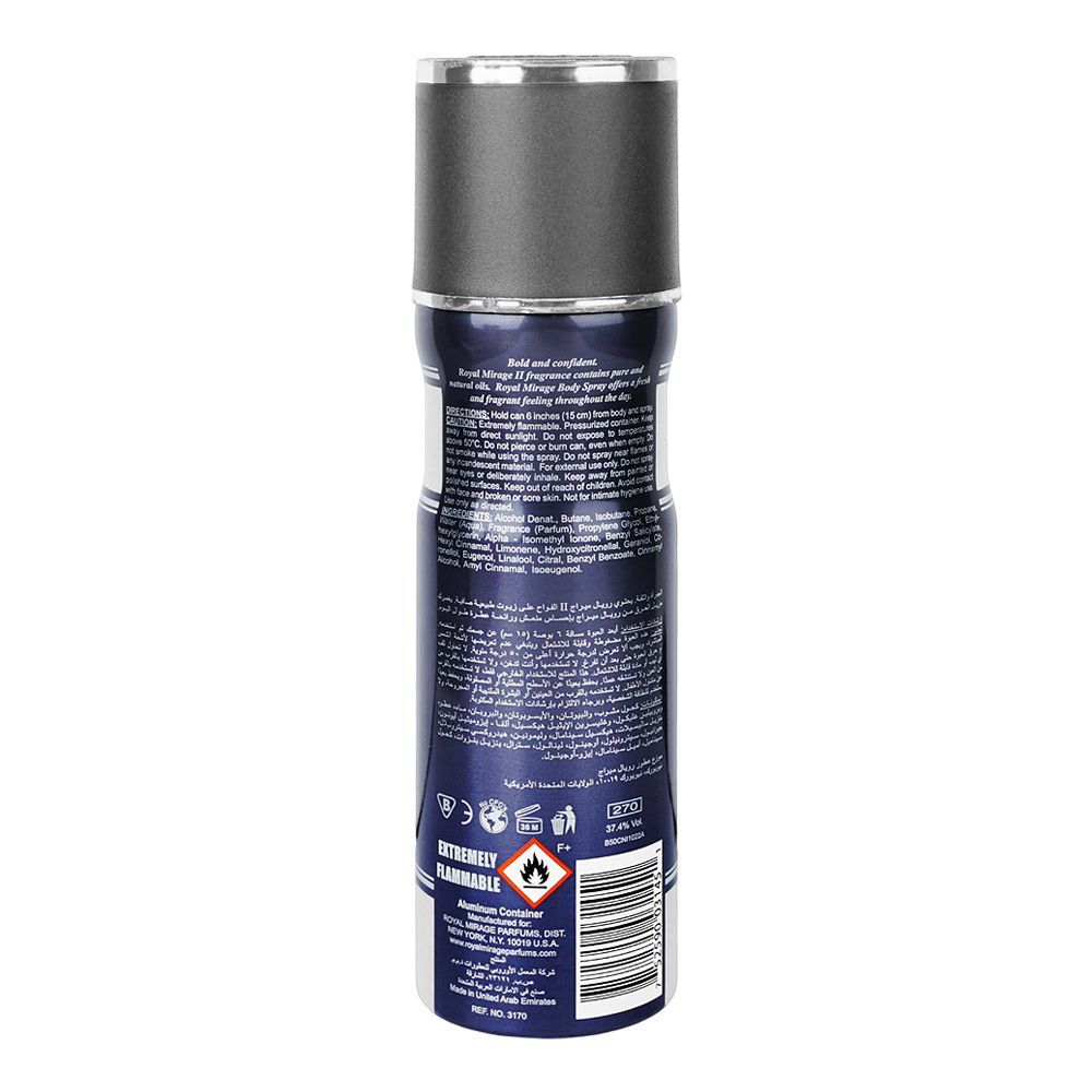 Royal Mirage II Refreshing Perfumed Body Spray, For Men & Women, 200ml - Image 2
