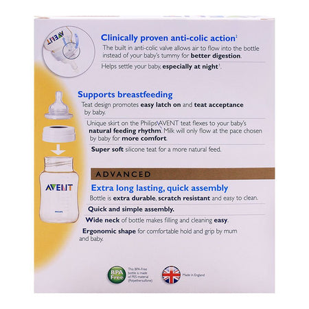Avent Feeding Bottle, 2-Pack, 1m+, 260ml/9oz, SCF663/27 - Image 4