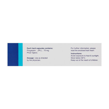 Pfizer Lyrica Capsules, 75mg, 14-Pack - Image 3