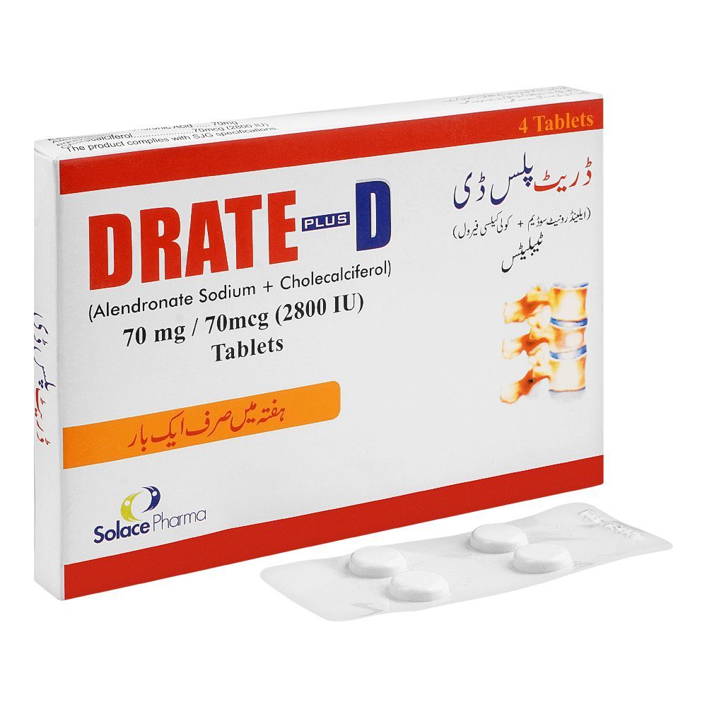 S. J. & G. Drate Plus D Tablet, 70mg/70mcg, 2800IU, 4-Pack - Main Image
