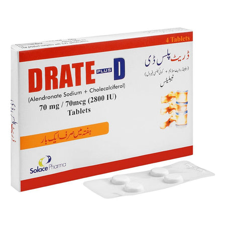 S. J. & G. Drate Plus D Tablet, 70mg/70mcg, 2800IU, 4-Pack - Main Image
