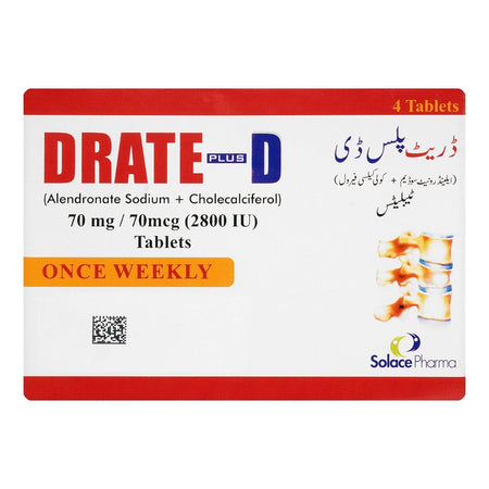 S. J. & G. Drate Plus D Tablet, 70mg/70mcg, 2800IU, 4-Pack - Image 2