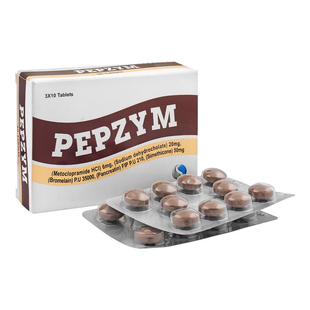 Shaigan Pharmaceuticals Pepzym Tablet, 20mg/50mg, 30-Pack - Main Image