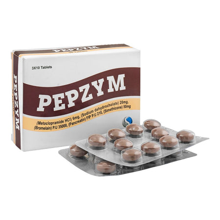 Shaigan Pharmaceuticals Pepzym Tablet, 20mg/50mg, 30-Pack - Main Image