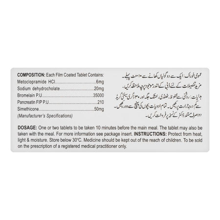 Shaigan Pharmaceuticals Pepzym Tablet, 20mg/50mg, 30-Pack - Image 3