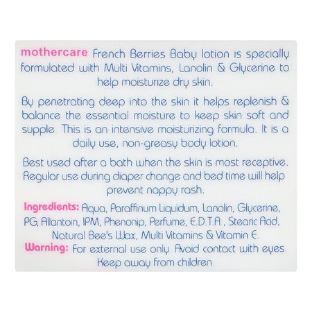 Mothercare French Berries Baby Lotion, 300ml - Image 3