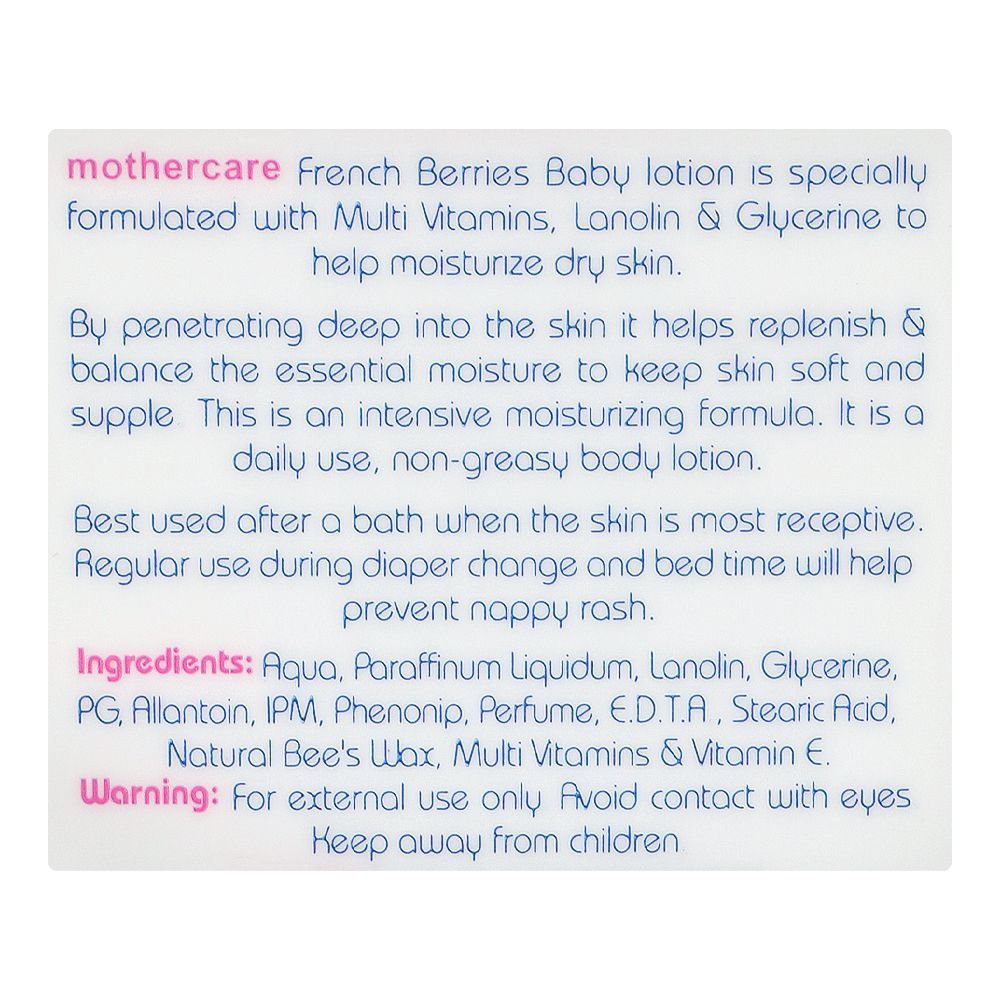 Mothercare French Berries Baby Lotion, 300ml - Image 3
