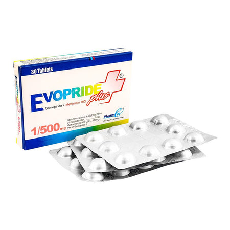 PharmEvo Evopride Plus Tablet, 1/500mg, 30-Pack - Main Image