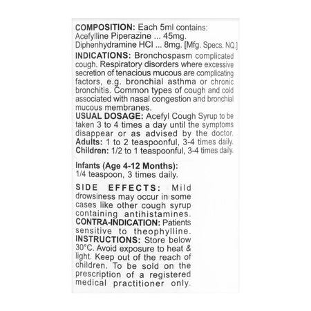 NabiQasim Acefyl Cough Syrup, 125ml - Image 2