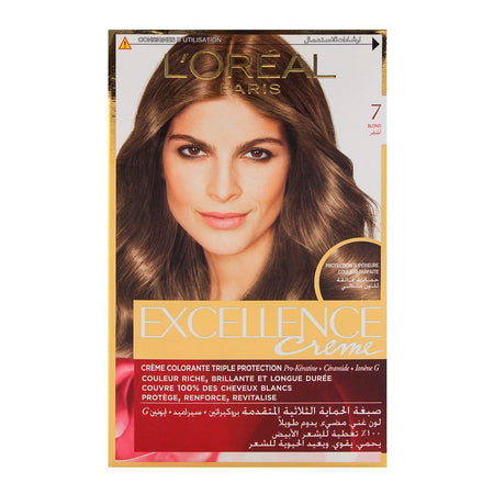 L'Oreal Excellence Creme Hair Color Blond 7, Triple Protection Seals, Replenishes & Conditions - Main Image