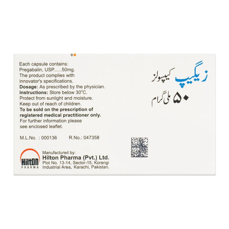 Hilton Pharma Zeegap Capsule, 50mg, 14-Pack - Image 2