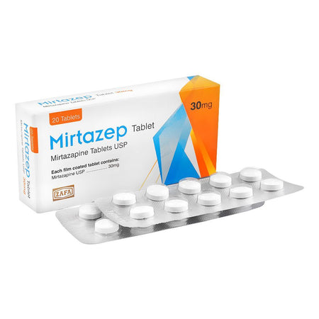 Zafa Pharmaceuticals Mirtazep Tablet, 30mg, 20-Pack - Main Image