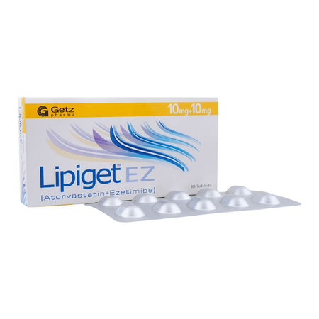 Getz Pharma Lipiget EZ Tablet, 10mg + 10mg, 10-Pack - Main Image
