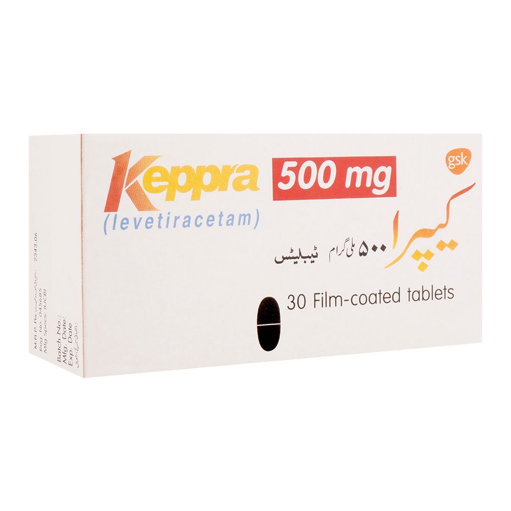 GSK Keppra Tablet, 500mg, 30-Pack - Main Image