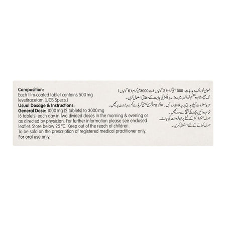 GSK Keppra Tablet, 500mg, 30-Pack - Image 2