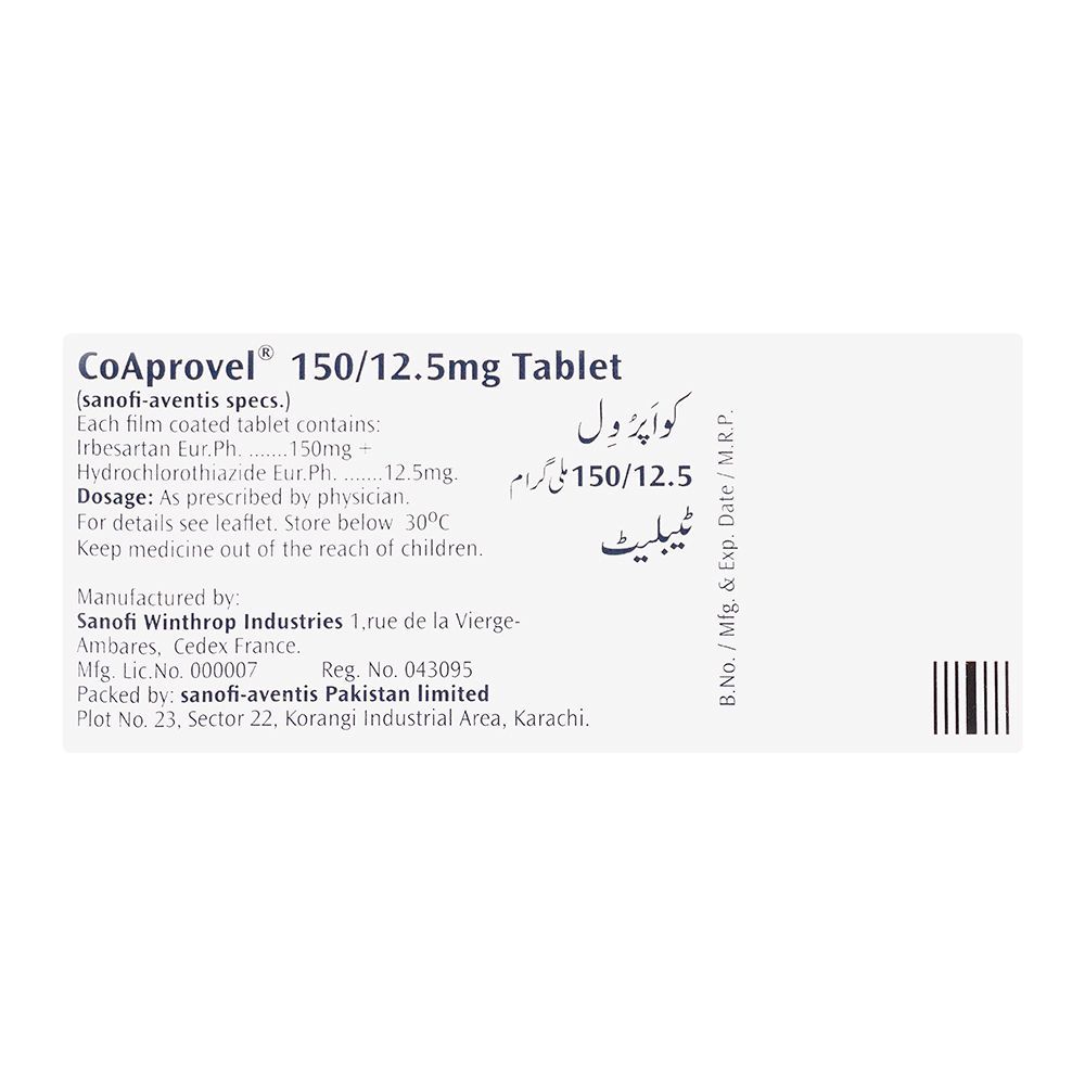 Co-Aprovel Tablet, 150mg/12.5mg, 28-Pack - Image 2
