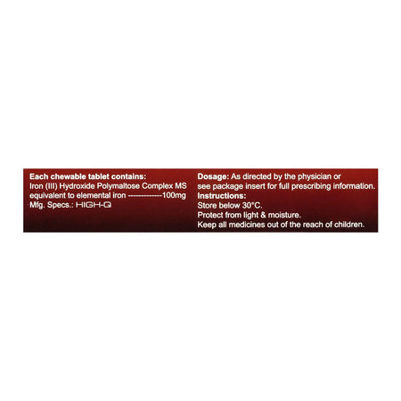 High-Q Pharmaceuticals Polymalt Tablet, 100mg, 20-Pack - Image 3