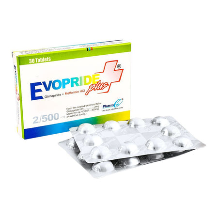 PharmEvo Evopride Plus Tablet, 2/500mg, 30-Pack - Main Image