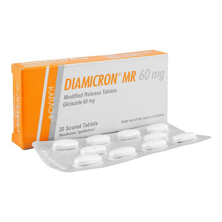 Servier Pharmaceuticals Diamicron MR Tablet, 60mg, 20-Pack - Main Image