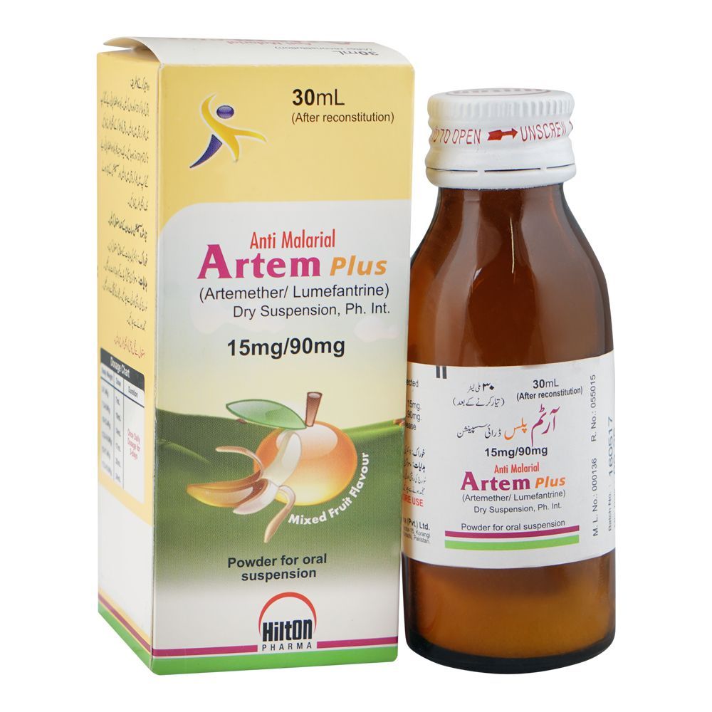 Hilton Pharma Artem Plus Dry Suspension Syrup, 15mg/90mg, 30ml - Main Image