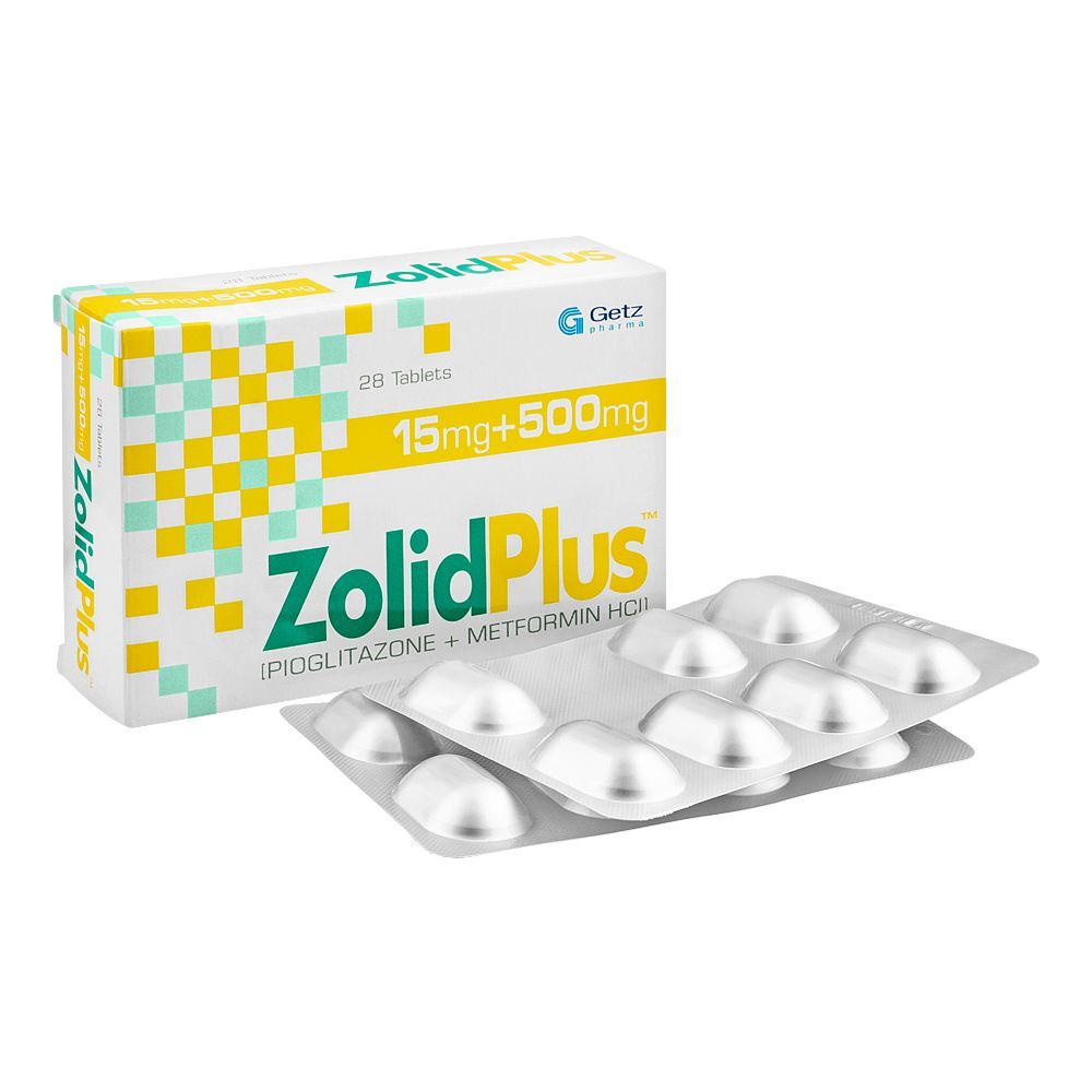 Getz Pharma Zolid Plus Tablet, 15mg + 500mg, 28-Pack - Main Image