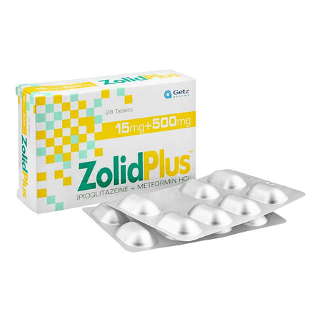 Getz Pharma Zolid Plus Tablet, 15mg + 500mg, 28-Pack - Main Image