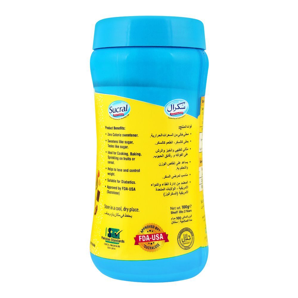 Sucral Zero Calorie Sweetener, Jar Pack, 100g - Image 2