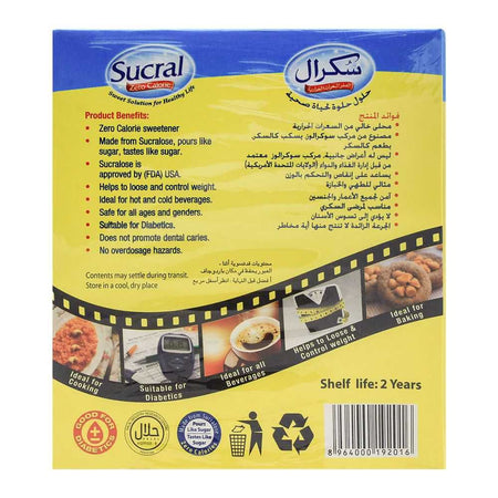 Sucral Zero Calorie Sweetener Sachet, 50-Pack - Image 2
