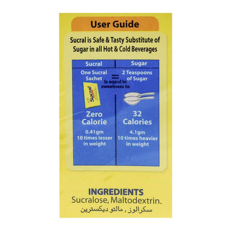 Sucral Zero Calorie Sweetener Sachet, 50-Pack - Image 3