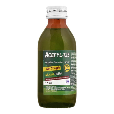 NabiQasim Acefyl Wet Cough Mucus Relief Syrup, 125ml - Main Image
