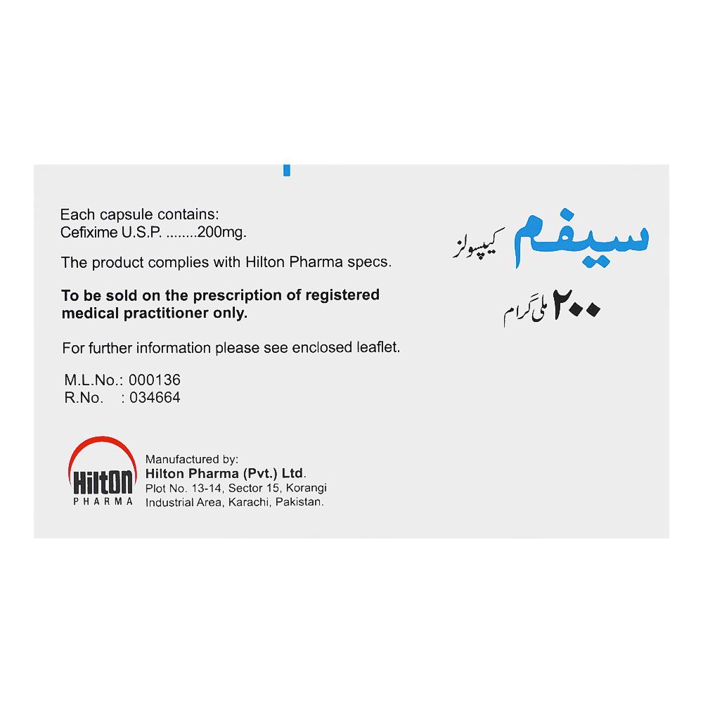 Hilton Pharma Cefim Capsule, 200mg, 10-Pack - Image 2