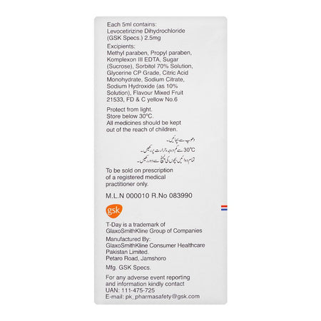 GSK T-Day Syrup, 90ml - Image 3