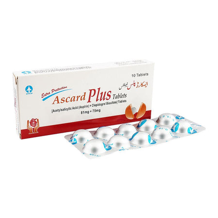ATCO Laboratories Ascard Plus Tablet, 81mg + 75mg, 10-Pack - Main Image