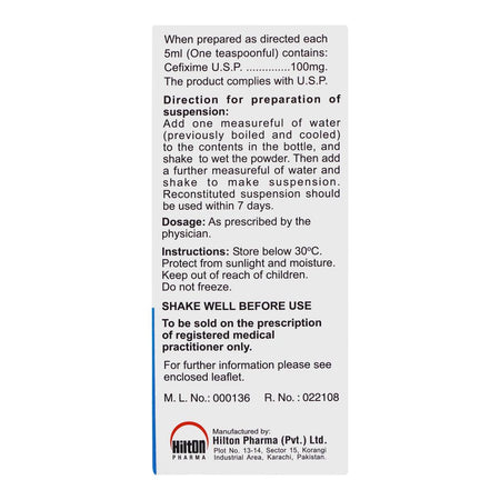 Hilton Pharma Cefim DS Suspension, 30ml - Image 4