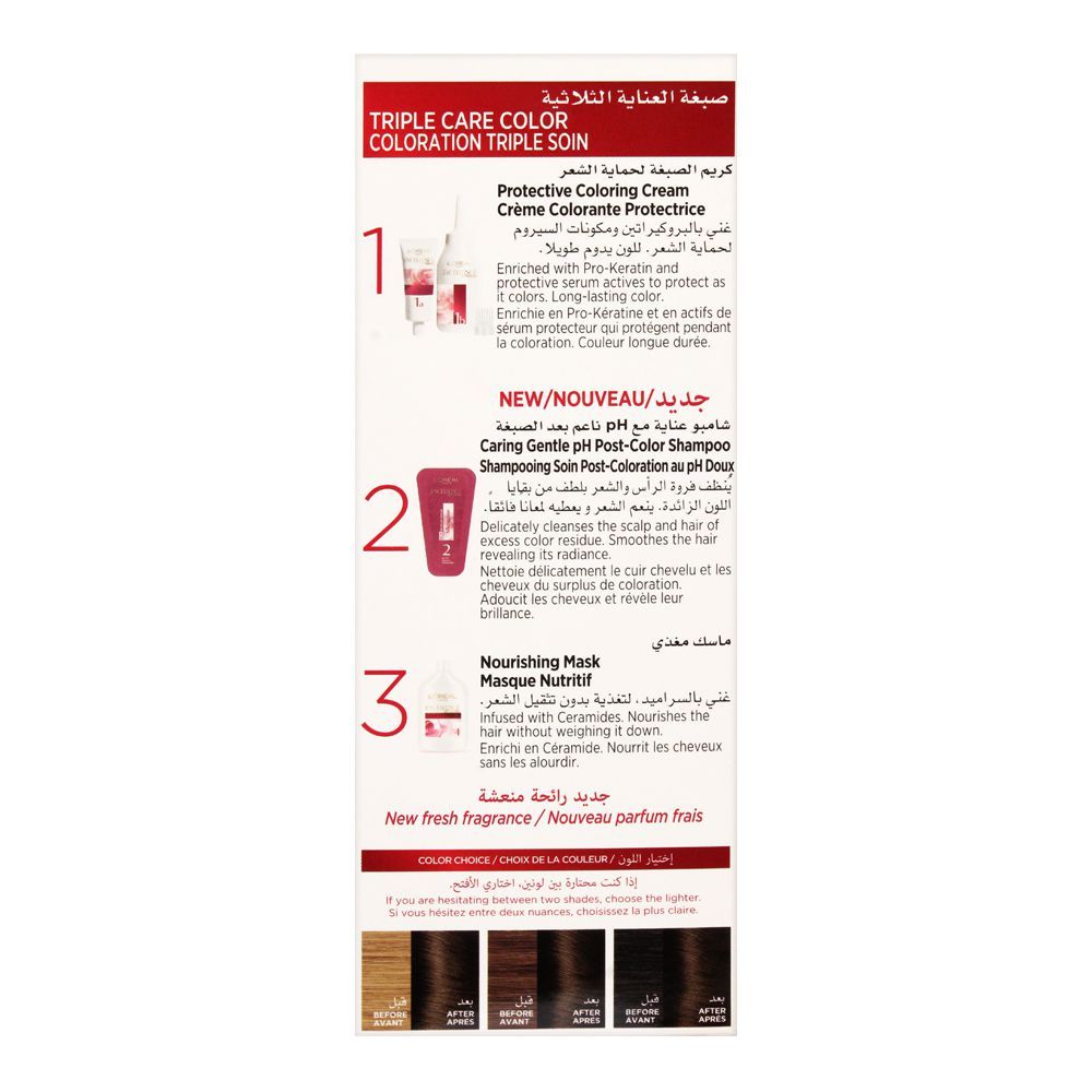 L'Oreal Excellence Creme Hair Color Dark Brown 4, Triple Protection Seals, Replenishes & Conditions - Image 3