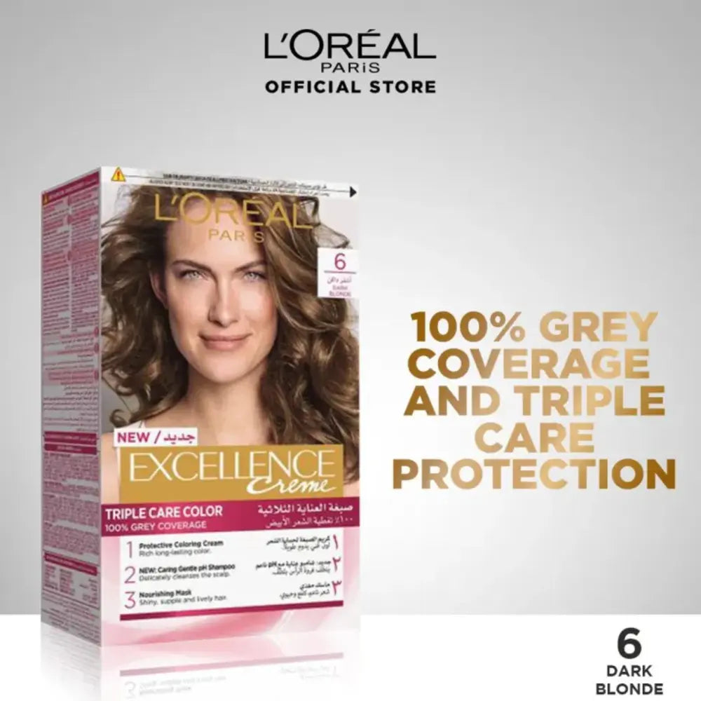 L'Oreal Excellence Creme Hair Color Blond Force 6, Triple Protection Seals, Replenishes & Conditions - Main Image