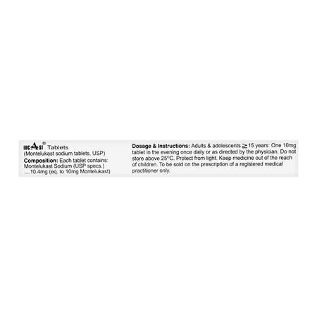 AGP Pharma Lucast Tablet, 10mg, 10-Pack - Image 3