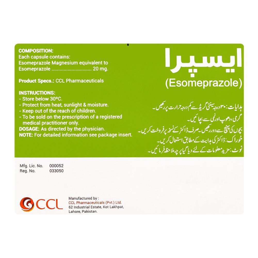 CCL Pharmaceuticals Espra Capsule, 20mg, 14-Pack - Image 2