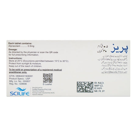 Scilife Pharma Praz Tablet, 0.5mg, 30-Pack - Image 2