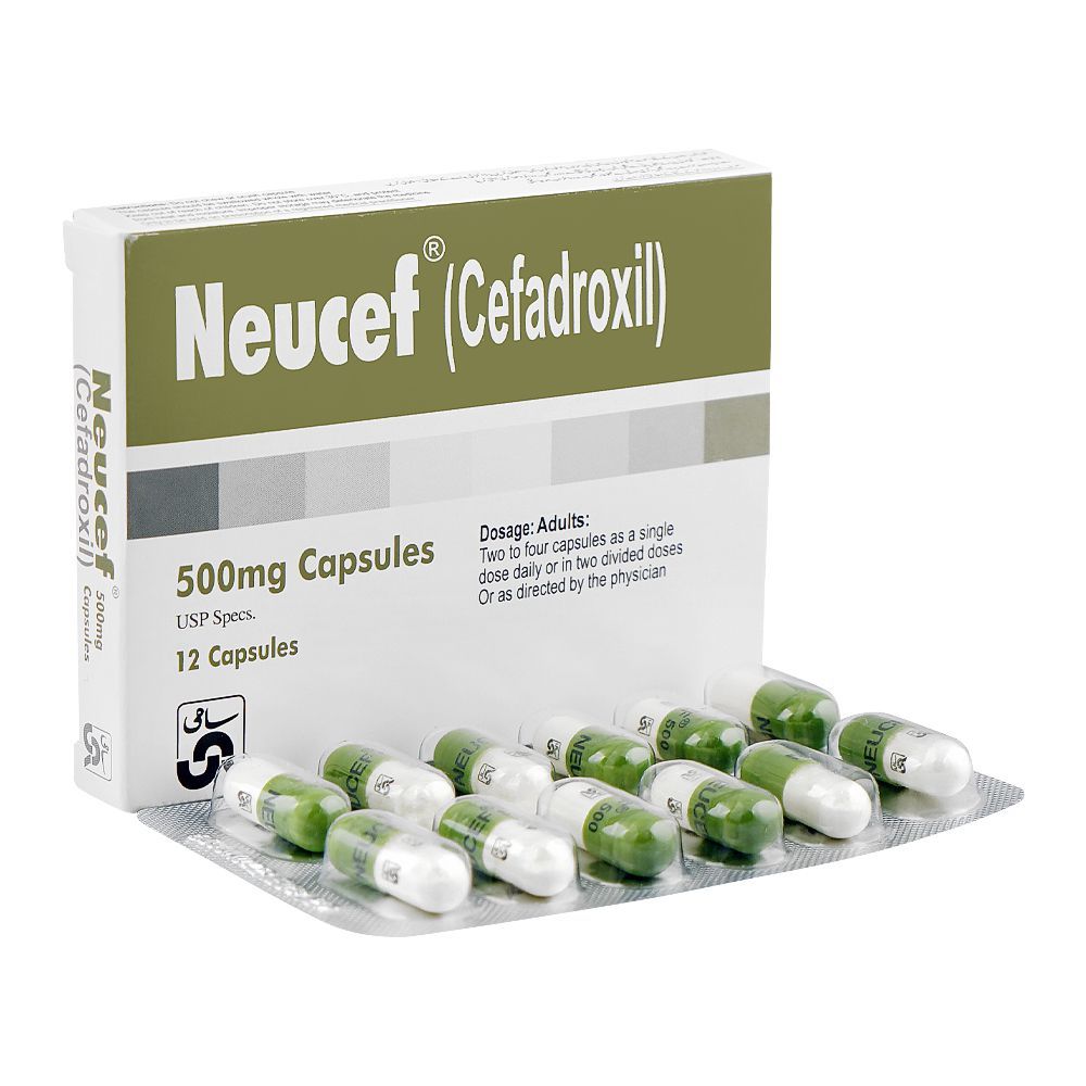 Sami Pharmaceuticals Neucef Capsule, 500mg, 12-Pack - Main Image