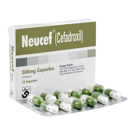 Sami Pharmaceuticals Neucef Capsule, 500mg, 12-Pack - Main Image