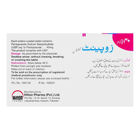 Hilton Pharma Zopent Tablet, 40mg, 20-Pack - Image 2