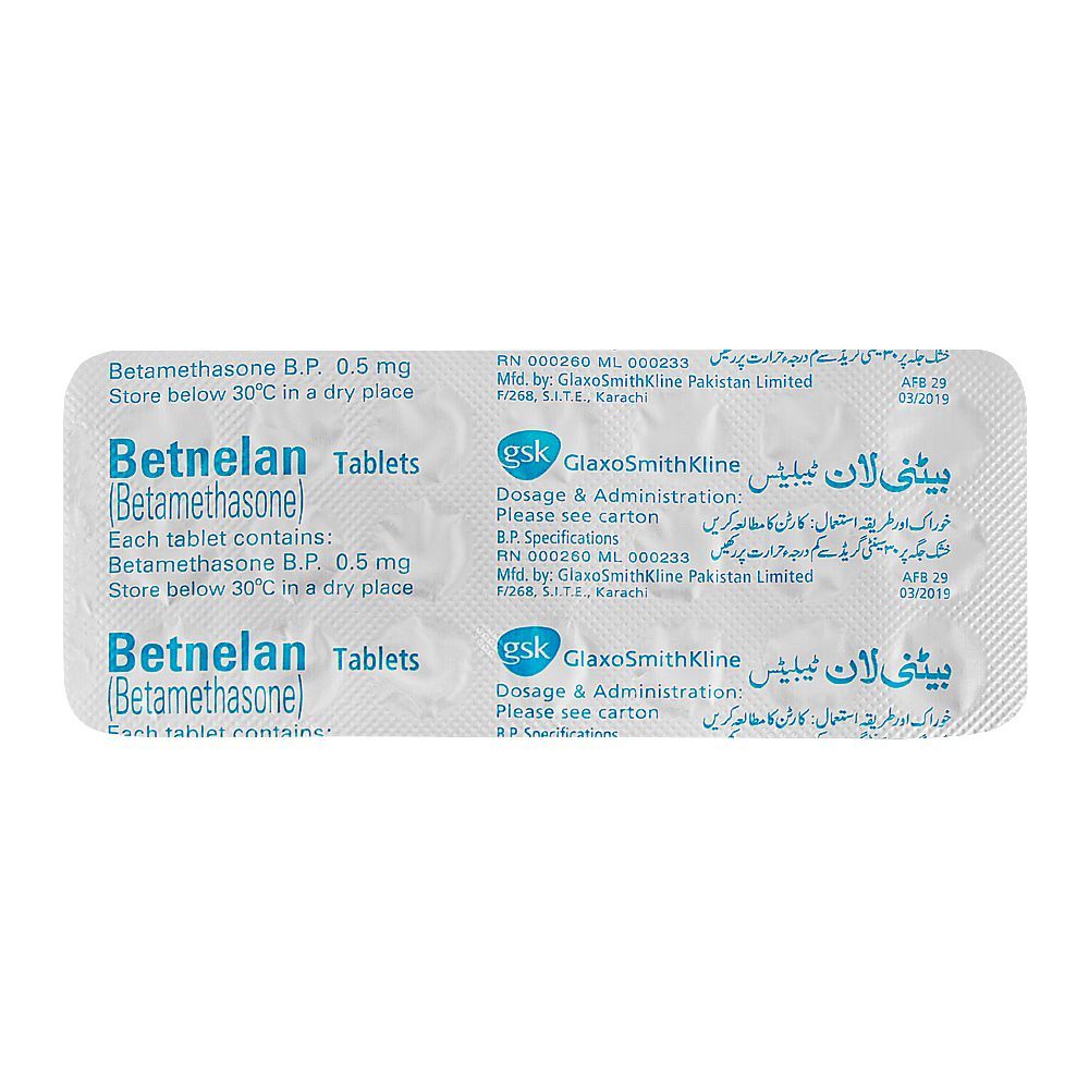 Betnelan Tablets, 0.5mg, Strip (20 Tablets) - Image 2
