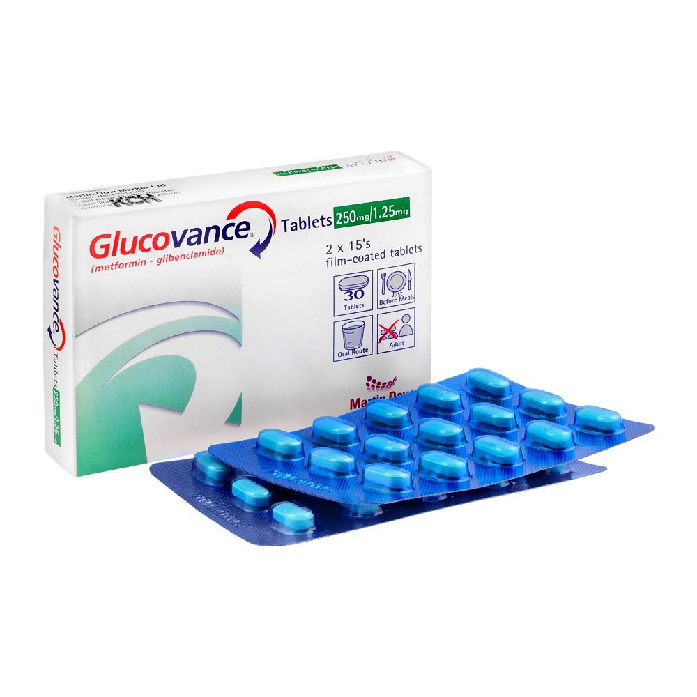 Martin Dow Glucovance Tablet, 250mg/1.25mg, 30-Pack - Main Image