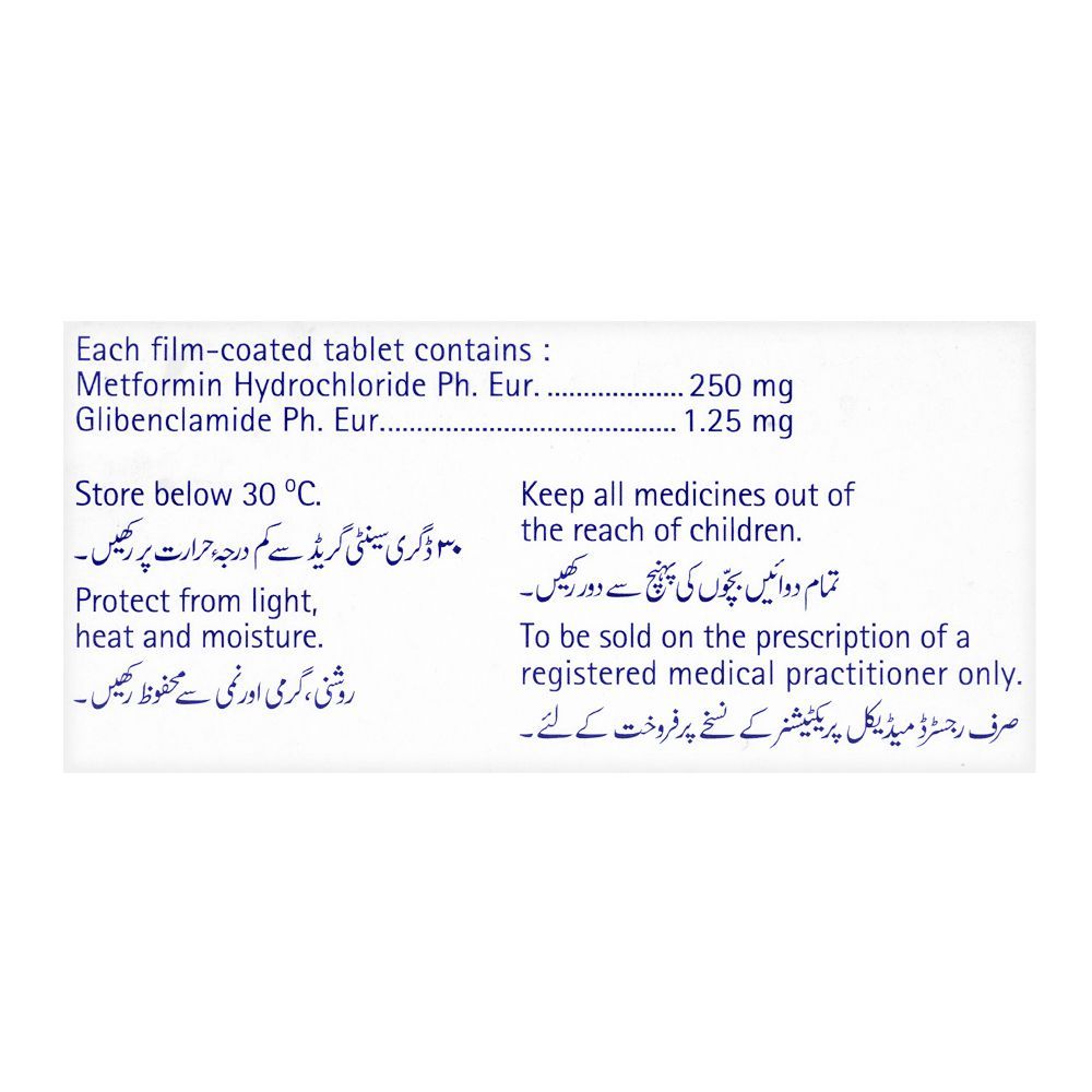 Martin Dow Glucovance Tablet, 250mg/1.25mg, 30-Pack - Image 3