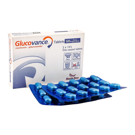 Martin Dow Glucovance Tablet, 500mg/2.5mg, 30-Pack - Main Image