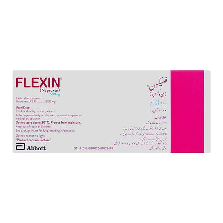 Flexin Tablets, 500mg, Strip (10 Tablets) - Image 2