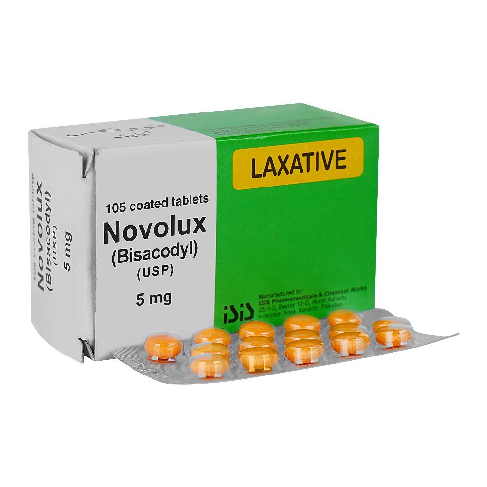 Novolux Bisacodyl Tablets, 5mg Strip (15 Tablets) - Main Image